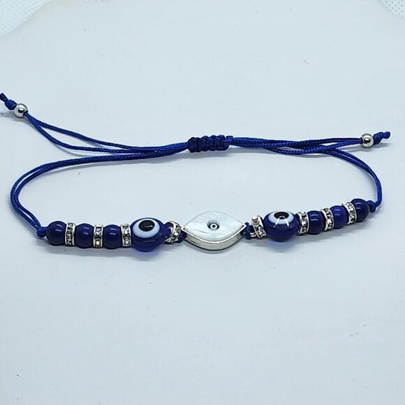 Brand New BLUE Evil Eye Adjustable Bracelet - Picture 1 of 4